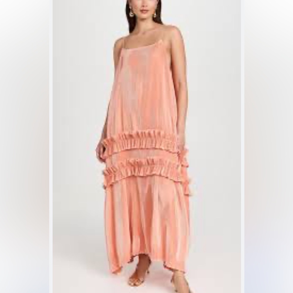 ORIRE Elegant Peach Midi Dress